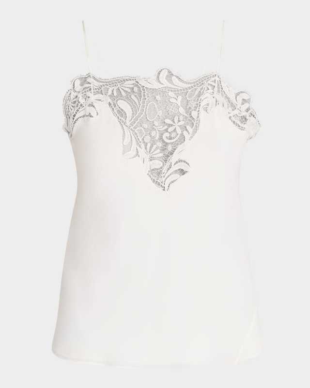 Macrame Lace Crepe De Chine Cami